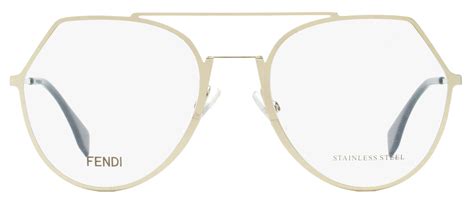 fendi women's oval eyeglasses ff0329 3yg light gold/teal 53mm